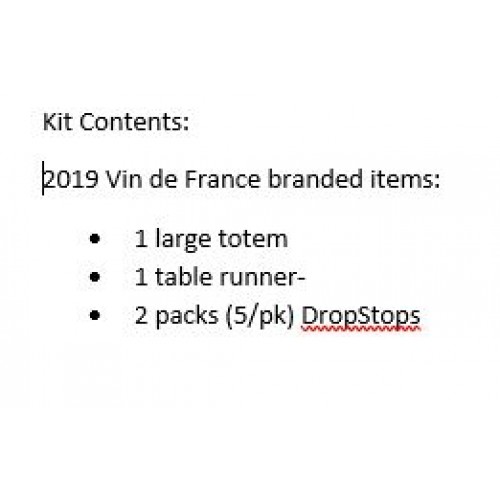 2019 Vin de France Tasting Kit (Large Totem) (2 box shipment) A1905  